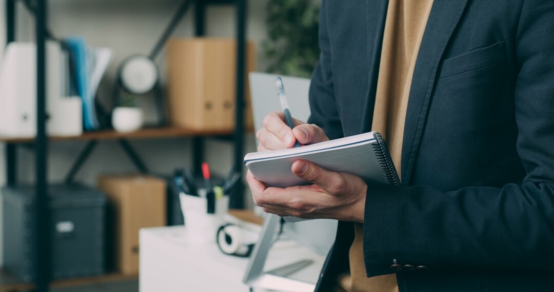 Businessman reviewing a risk assessment document